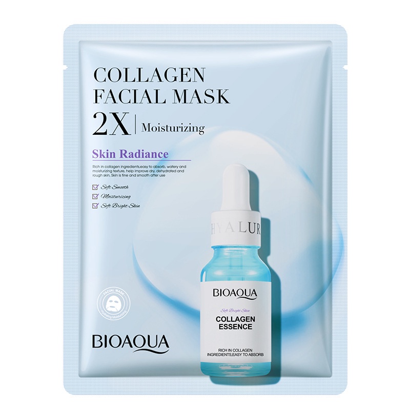Mặt nạ giấy BIOAQUA FACIAL MASK dưỡng chất gấp 2 lần collagen Centella axit hyaluronic vitamin C