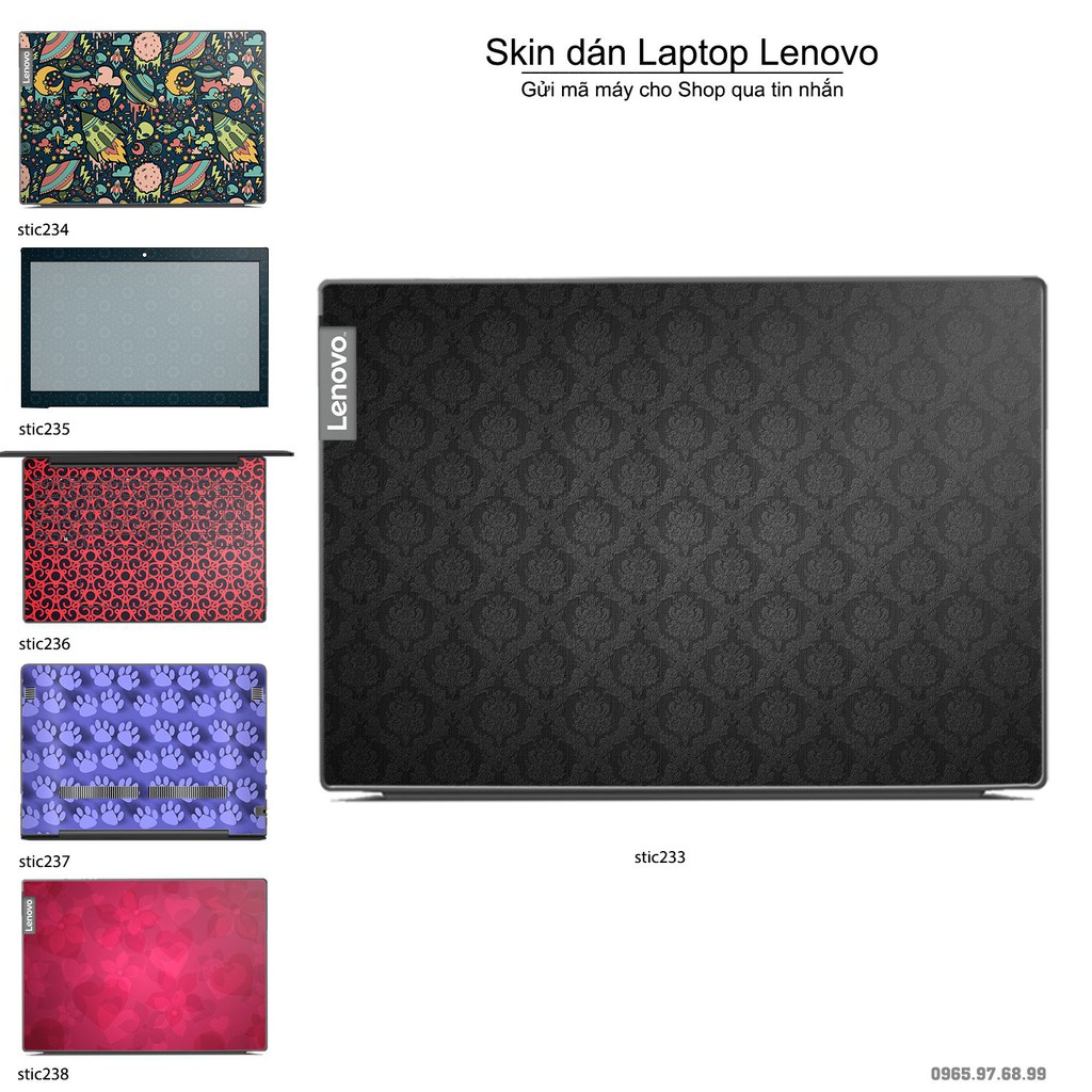 Skin dán Laptop Lenovo in hình Hoa văn sticker nhiều mẫu 38 (inbox mã máy cho Shop)