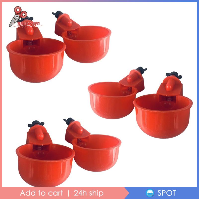 1 [Prettyia1] Bộ 6 Bát Uống Nước Tự Động Cho Gà Vịt Gà Tây Gà Tây Dễ Vệ Sinh