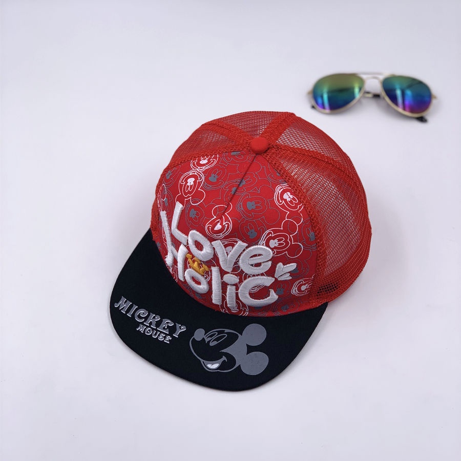 Mũ Lưỡi Trai Phối Lưới Thêu Chữ Phong Cách Hip hop Thời Trang Mùa Hè Cho Bé