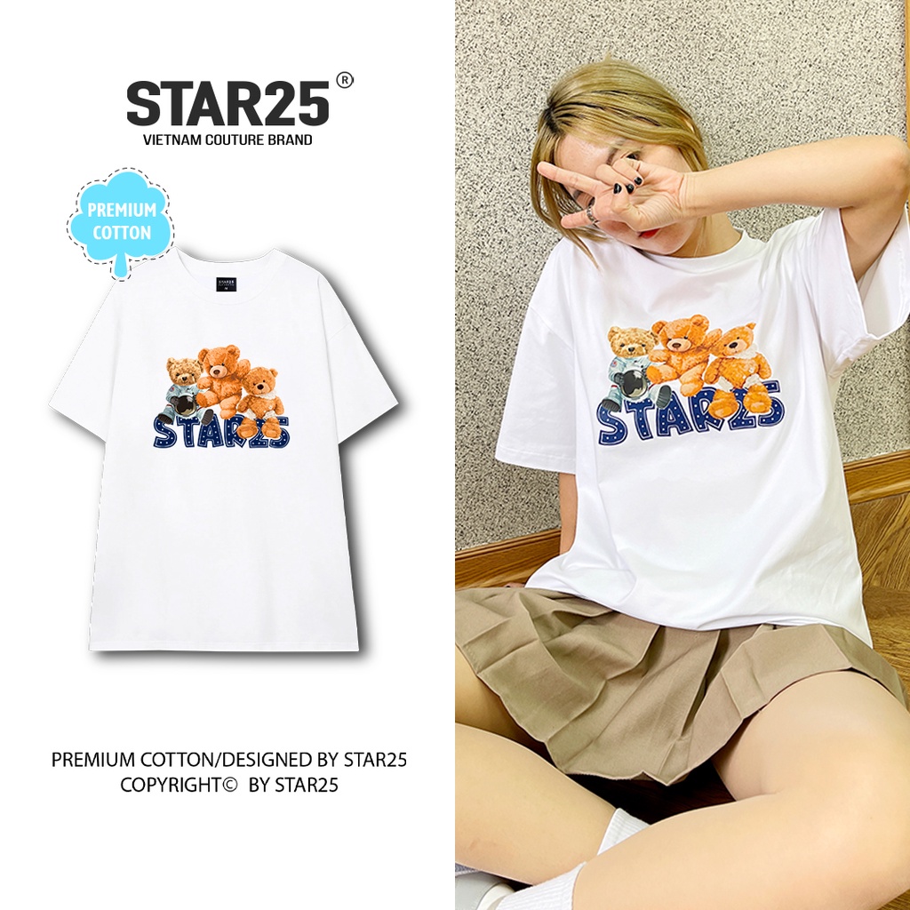 Áo thun nam nữ Star25 áo phông unisex nam nữ cổ tròn tay lỡ form rộng chất liệu cotton co dãn cao cấp