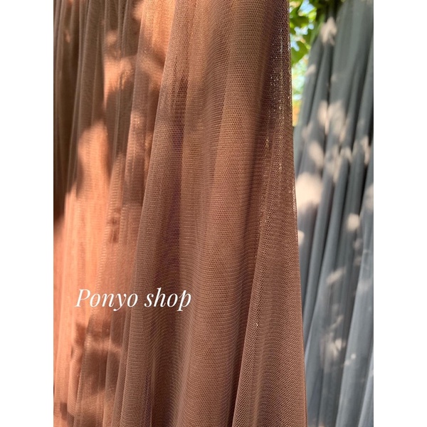 Chân váy voan lưới xếp ly 3D