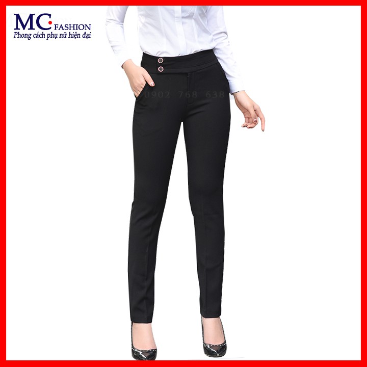 Quần âu nữ công sở ống đứng màu đen mc fashion q0285