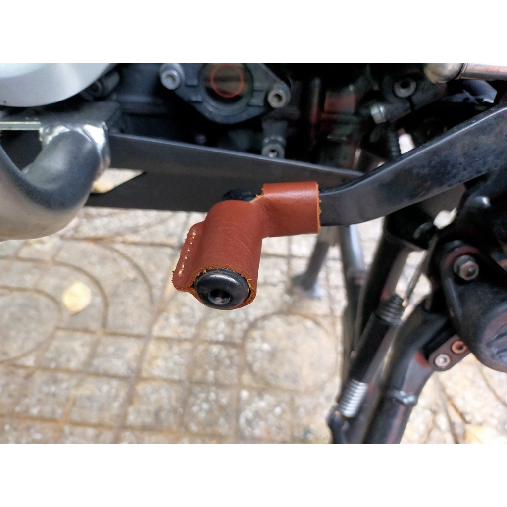 Bọc cần số xe moto da bò thật