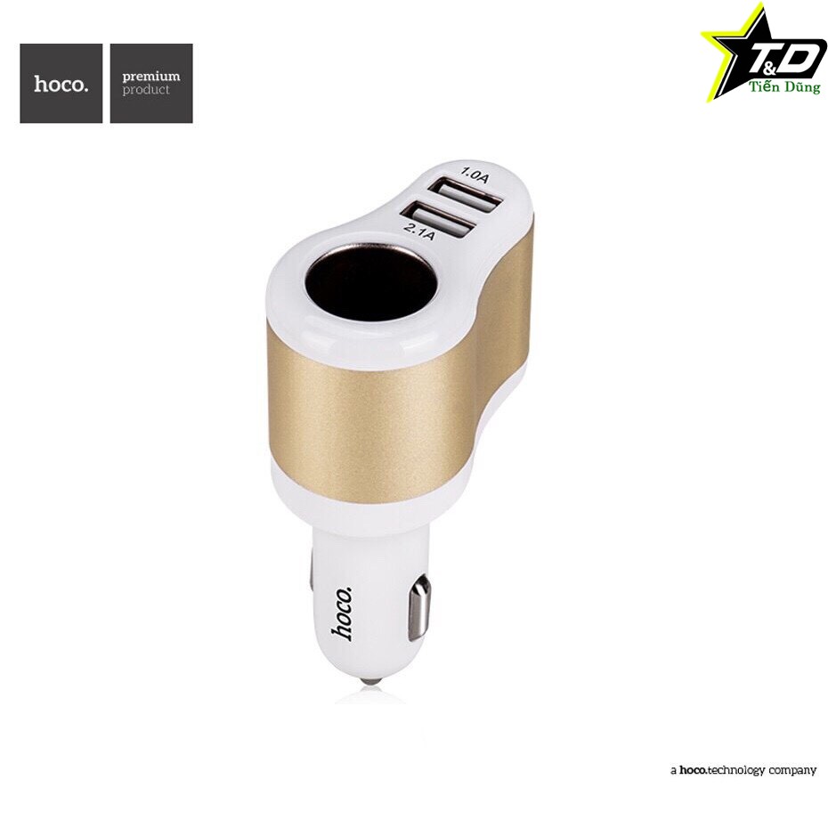 Tẩu sạc oto Hoco UC206 có 2 cổng USB và tẩu sạc -Tẩu sạc nhanh cổng 3.1A