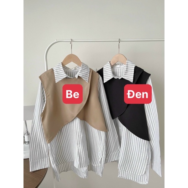 Set áo gile phối sơ mi _ Hàng loại 1