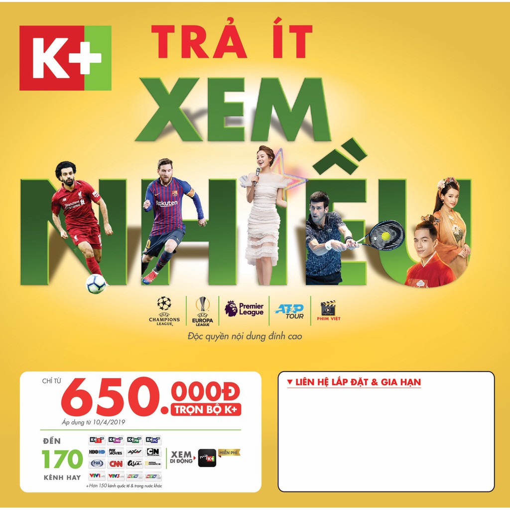 Trọn Bộ đầu thu K+ HD