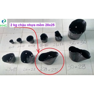 2KG CHẬU NHỰA MỀM ƯƠM CÂY 28X25 (BỊCH, TÚI BẦU 28x25), 2kg = khoảng 60 chậu 28x25