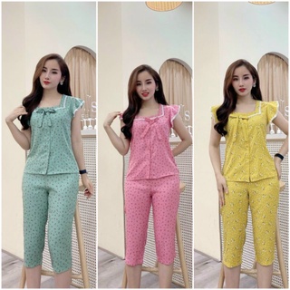 BỘ MẶC NHÀ NỮ CHẤT ĐŨI QC VỚI THIẾT KẾ TAY CÁNH TIÊN NGẮN THOẢI MÁI ĐI CHƠI,Ở NHÀ...
