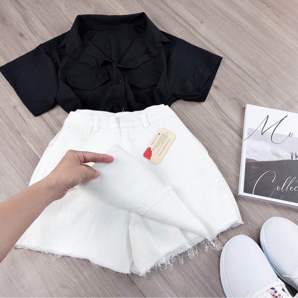 chân váy kèm khoen bên xinh ảnh thật chất kaki mềm