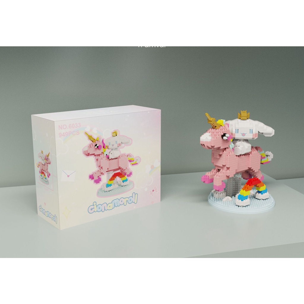 Bộ đồ chơi lắp ghép Ngựa một sừng Unicorn dành cho bé màu hồng cực dễ thương