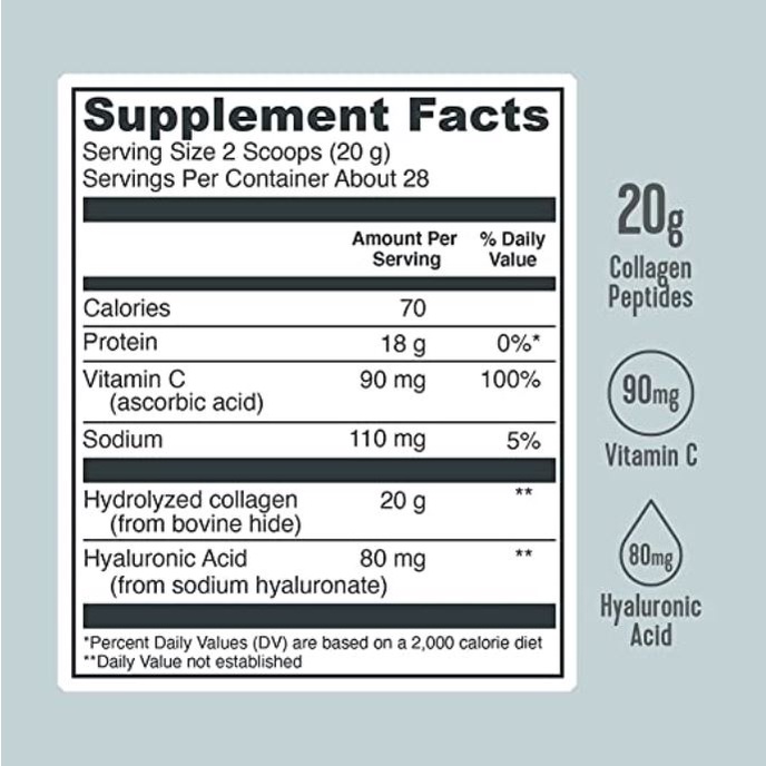 Bột Collagen thủy phân không vị Vital Proteins Làm đẹp da hỗ trợ khớp 570g MaCi