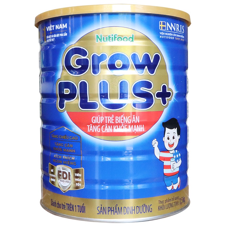 [CHÍNH HÃNG] Sữa Bột Nutifood Grow Plus+ Xanh Weight Pro Hộp 1,5kg (Dinh dưỡng hiệu quả giúp trẻ TĂNG CÂN KHỎE MẠNH)