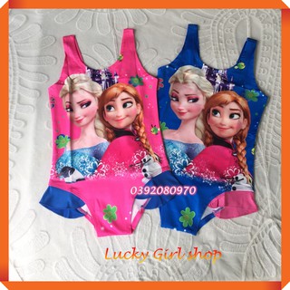 Bikini Áo Tắm Đồ Bơi Liền Thân Elsa Anna Thun Co Giãn In Nhiệt 2 Mặt Siêu Kute Cho Bé Gái -Hàng Việt Nam-Lucky Girl shop