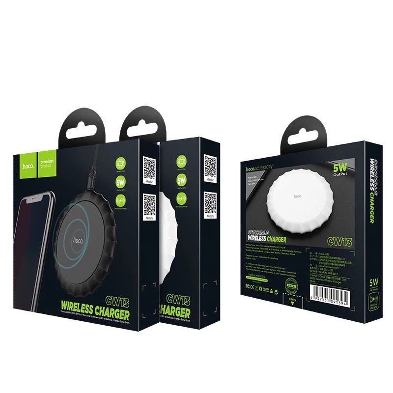 Đế sạc không dây HOCO CW13 sạc nhanh Qi xài cho iPhone Samsung XiaoMi thiết bị điện tử có chức năng sạc không dây