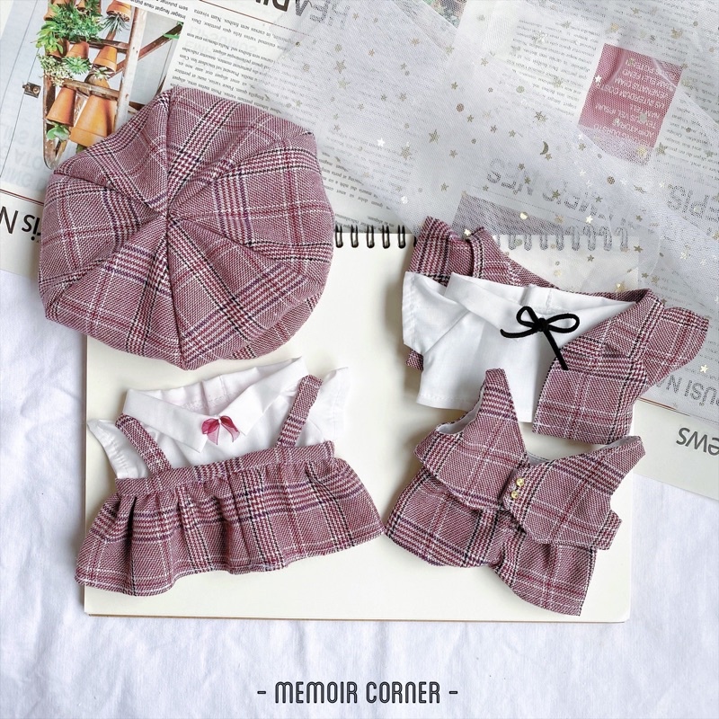 Outfit Doll 15cm &amp; 20cm - Set Suit họa tiết Glen Vector / tủ đồ Memoir