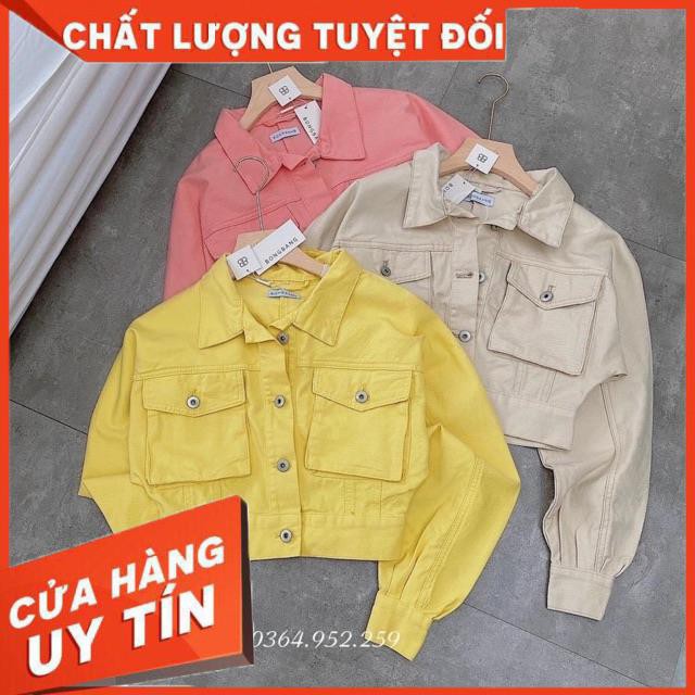 ÁO KHOÁC KAKI CROPTOP LỬNG HOT HIT- hình thật chính chủ