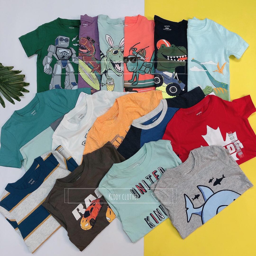 Áo thun bé trai chất cotton dư xịn made in Cambodia/Áo bé trai xuất khẩu chất cotton mỏng mịn sắc nét