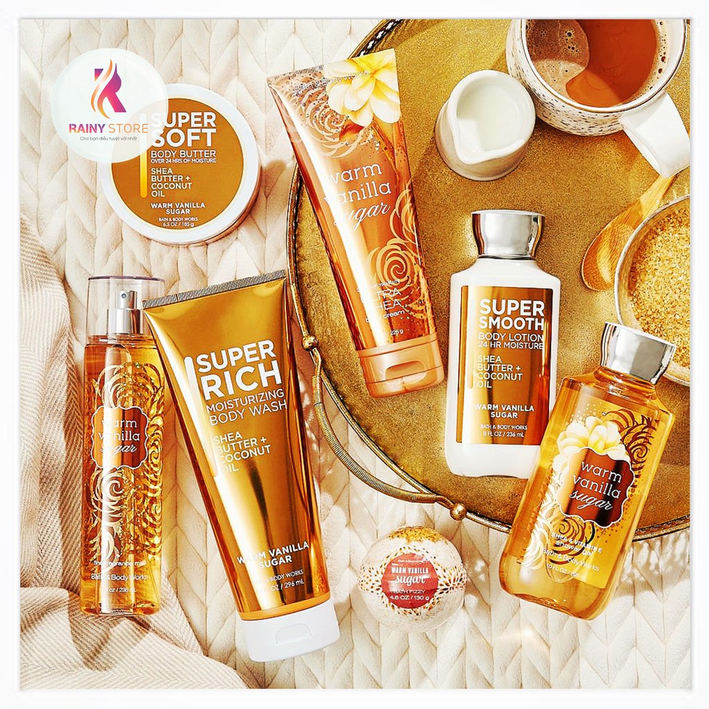Xịt thơm toàn thân Bath & Body Works Warm Vanilla Sugar 236ml | BigBuy360 - bigbuy360.vn