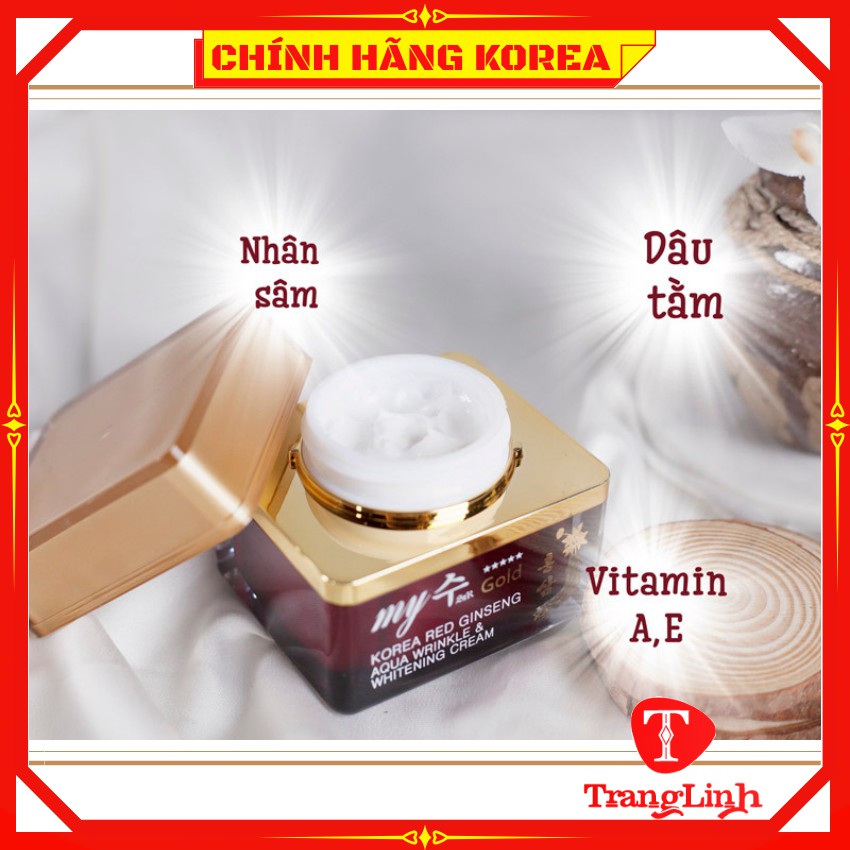 Kem hồng sâm dưỡng trắng da My Gold hàn quốc, hộp 50gr - Kem sâm My Gold tổng hợp - tranglinhkorea