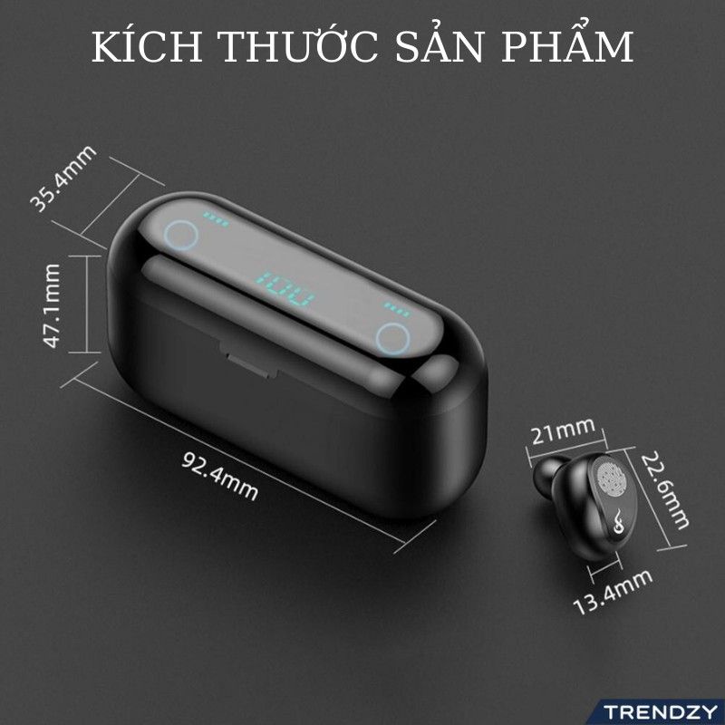 Tai Nghe Bluetooth F9 AMOI TWS 5.0 Bản Quốc Tế Cảm Ứng Chống Ồn