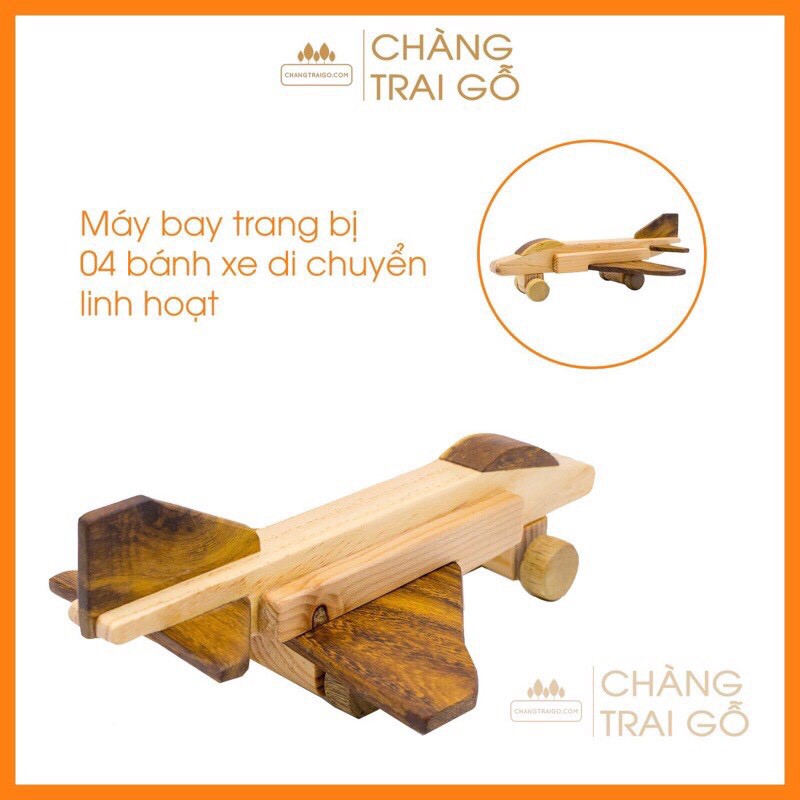 [FREE SHIP] Máy Bay Chiến Đấu - Wooden Toys 100% Gỗ Tự Nhiên Cho Bé Chàng Trai Gỗ