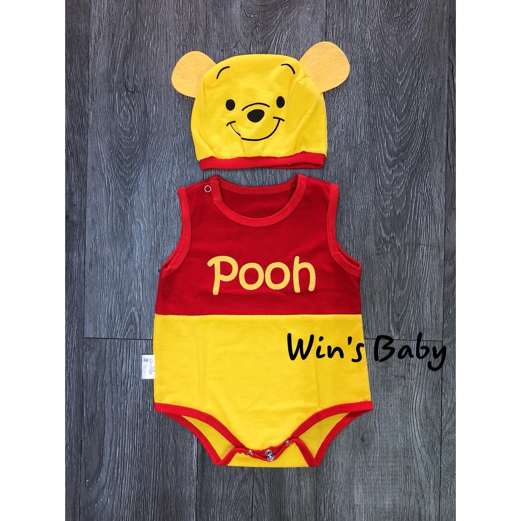 Bộ Bodysuit Cho Bé Hình Gấu Pooh -WinBaby  - BDS10_POOH