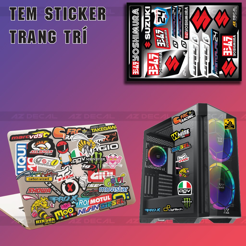 [Set A4] Sticker Dán Xe Chủ Đề Suzuki | Trang Trí Xe Máy, Xe Điện, Nón Bảo Hiểm, Laptop, Điện Thoại