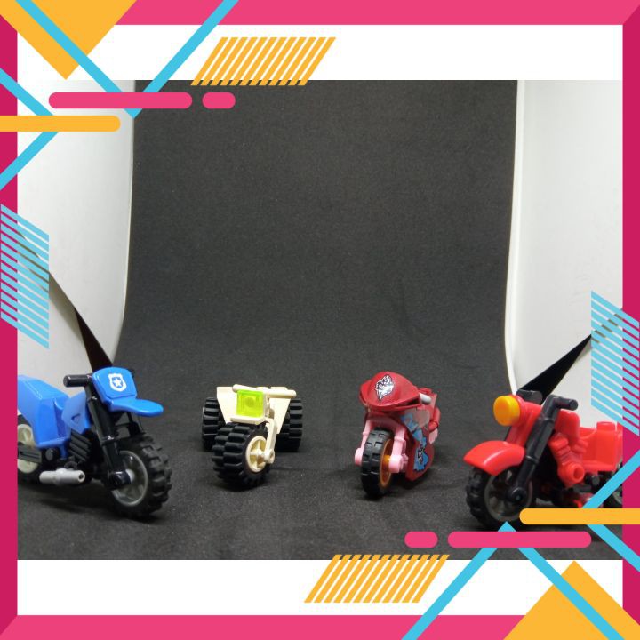 😍Đồ chơi  xe mô hình lắp ráp dùng cho nhân vật Minifigures ngẫu nhiên.
