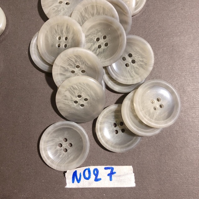 Combo 5 nút áo,khuy áo,cúc áo trắng xám size to N024-N027