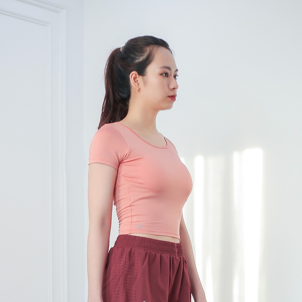 Áo thể thao croptop cộc tay (có đệm ngực)