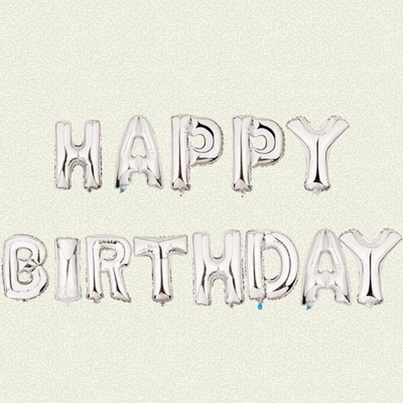 Bộ 13 bong bóng lá nhôm 16 inch hình chữ Happy Birthday nhiều màu sắc cho người lớn