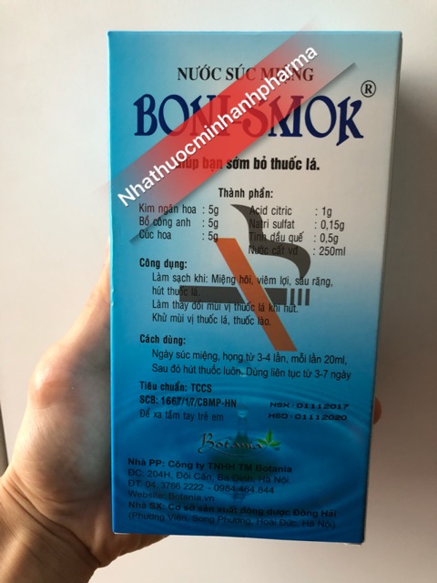 Nước Súc Miệng Boni-Smok (Cai thuốc lá )