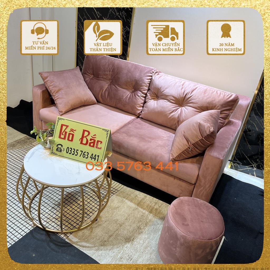 Sofa phòng khách khung gỗ tự nhiên bọc nệm nỉ với hơn 100 màu tự chọn ghế dài 1m6