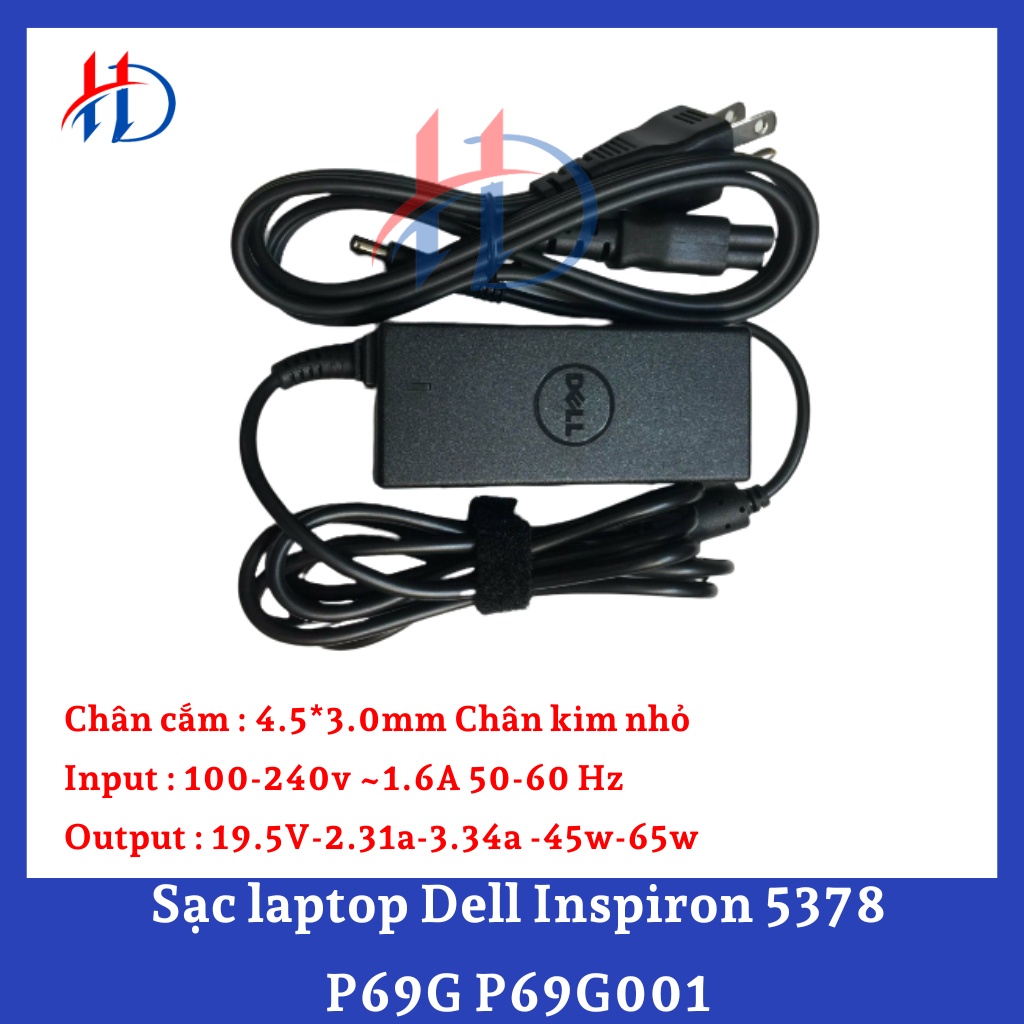 Sạc laptop Dell Inspiron 5378 P69G P69G001 - Sạc Zin - Hàng Chính Hãng