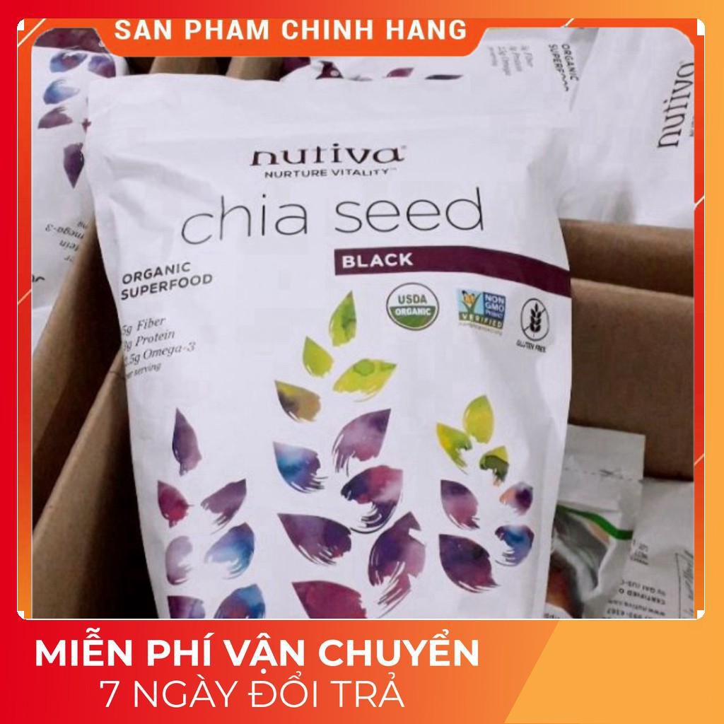 Hạt Chia Nutiva Organic Chia Seed 907g Hàng USA Xách Tay 💝FREESHIP💝 Hat Chia Organic Nuvita Cao Cấp Nhập Khẩu USA HCM