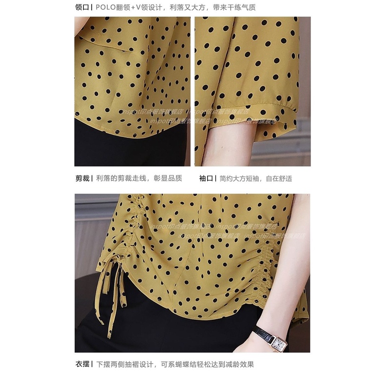 Áo sơ mi chiffon tay lửng thời trang dành cho phụ nữ trung niên