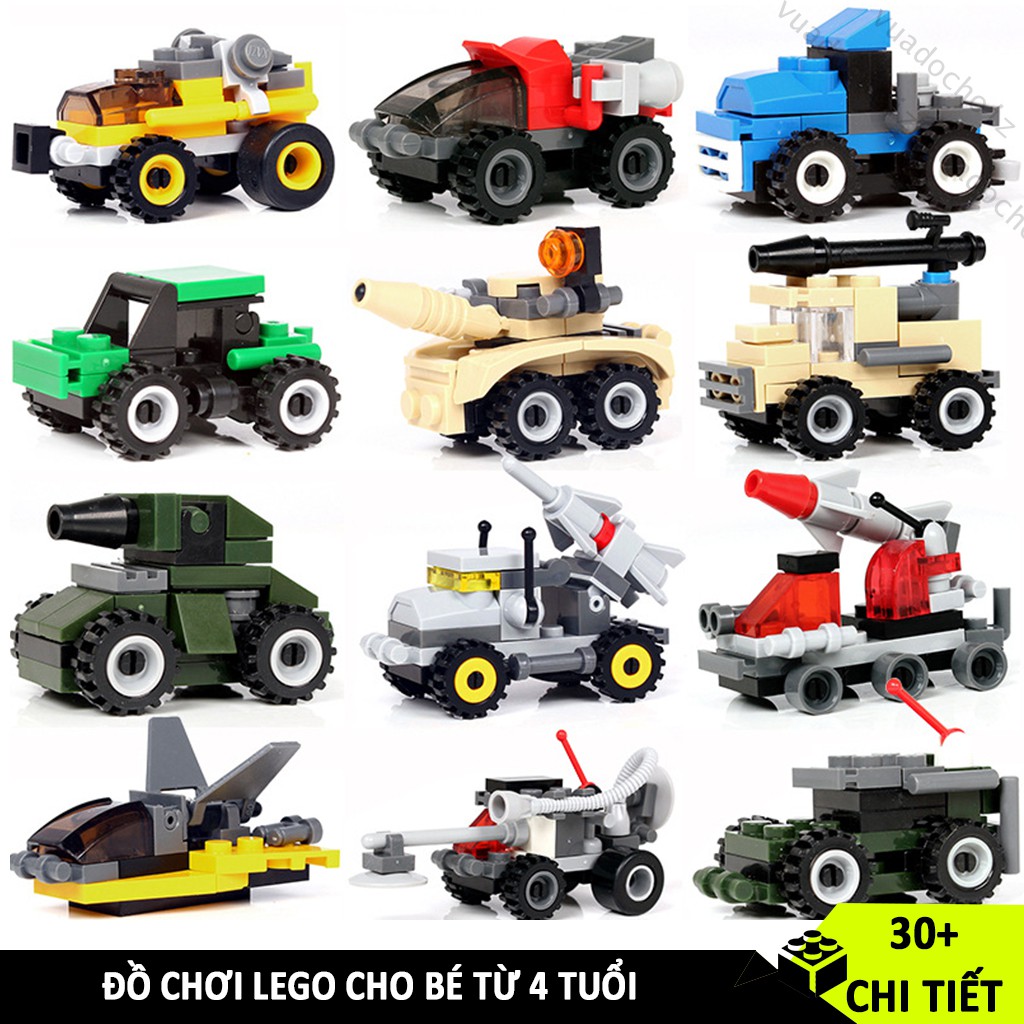 [Mã 12LSSALE giảm 100% đơn 50k] Đồ chơi lắp ráp Máy Bay / Xe Tăng / Oto dạng hộp mini 29 chi tiết