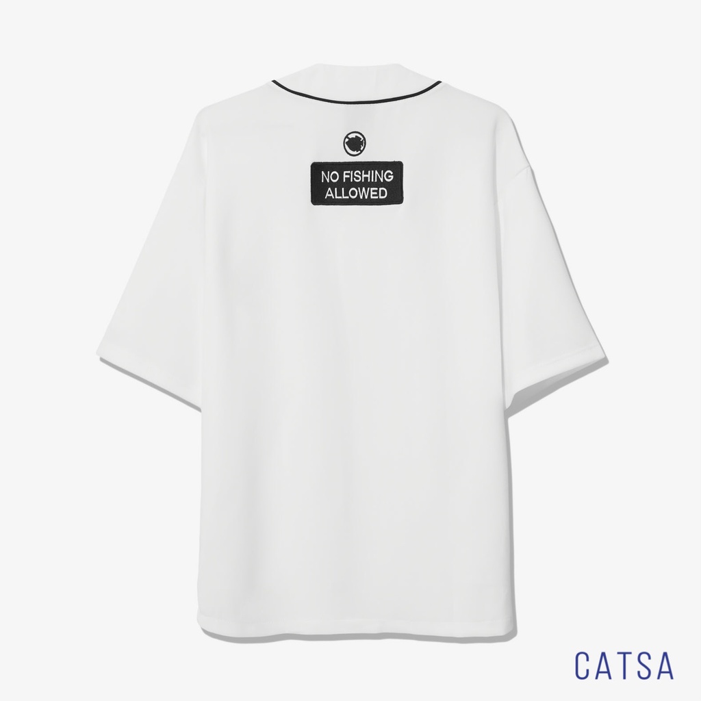 Áo sơ mi trắng bóng chày tay ngắn thêu họa tiết cao cấp chất thun Poly độ bền cao CATSA ASN176