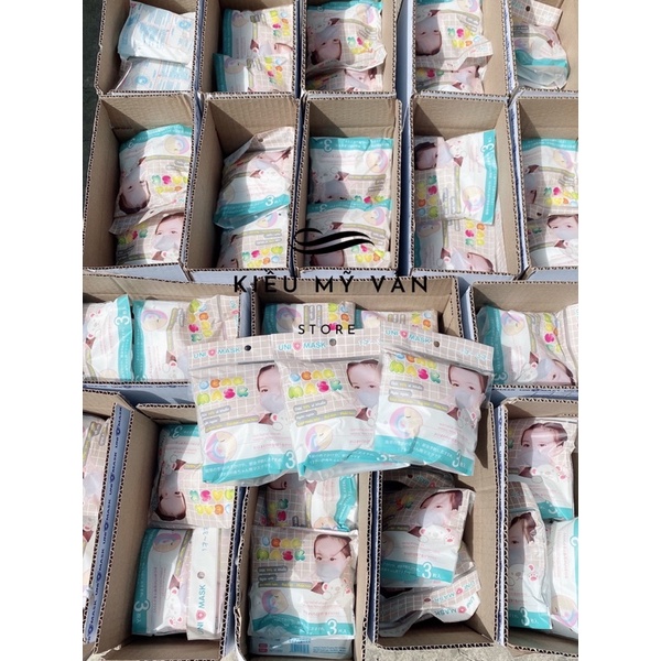Khẩu Trang Gấu Uni công nghệ Hàn Quốc dành cho trẻ sơ sinh 0-18tháng, Set 15 cái