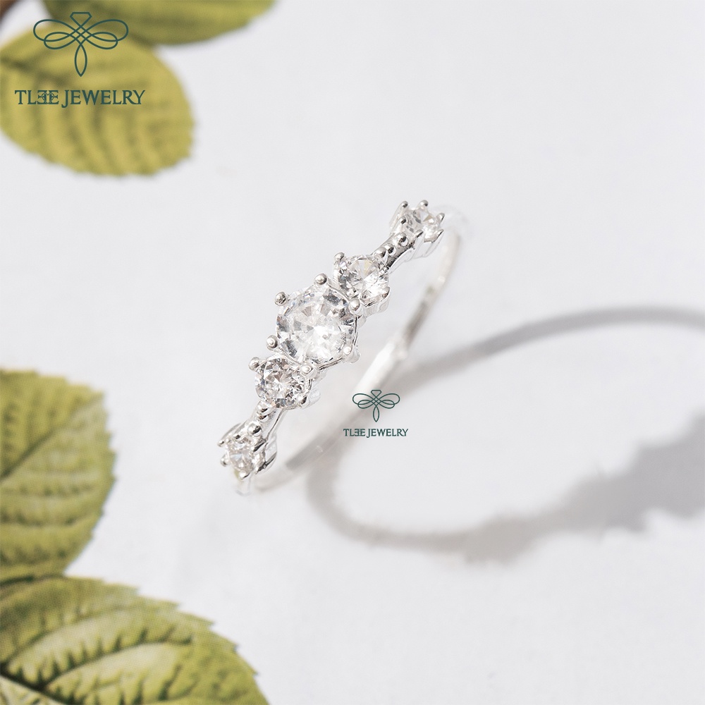 Nhẫn bạc nữ TLEE Snow Princess Fre nạm đá lấp lánh TleeJewelry A0156