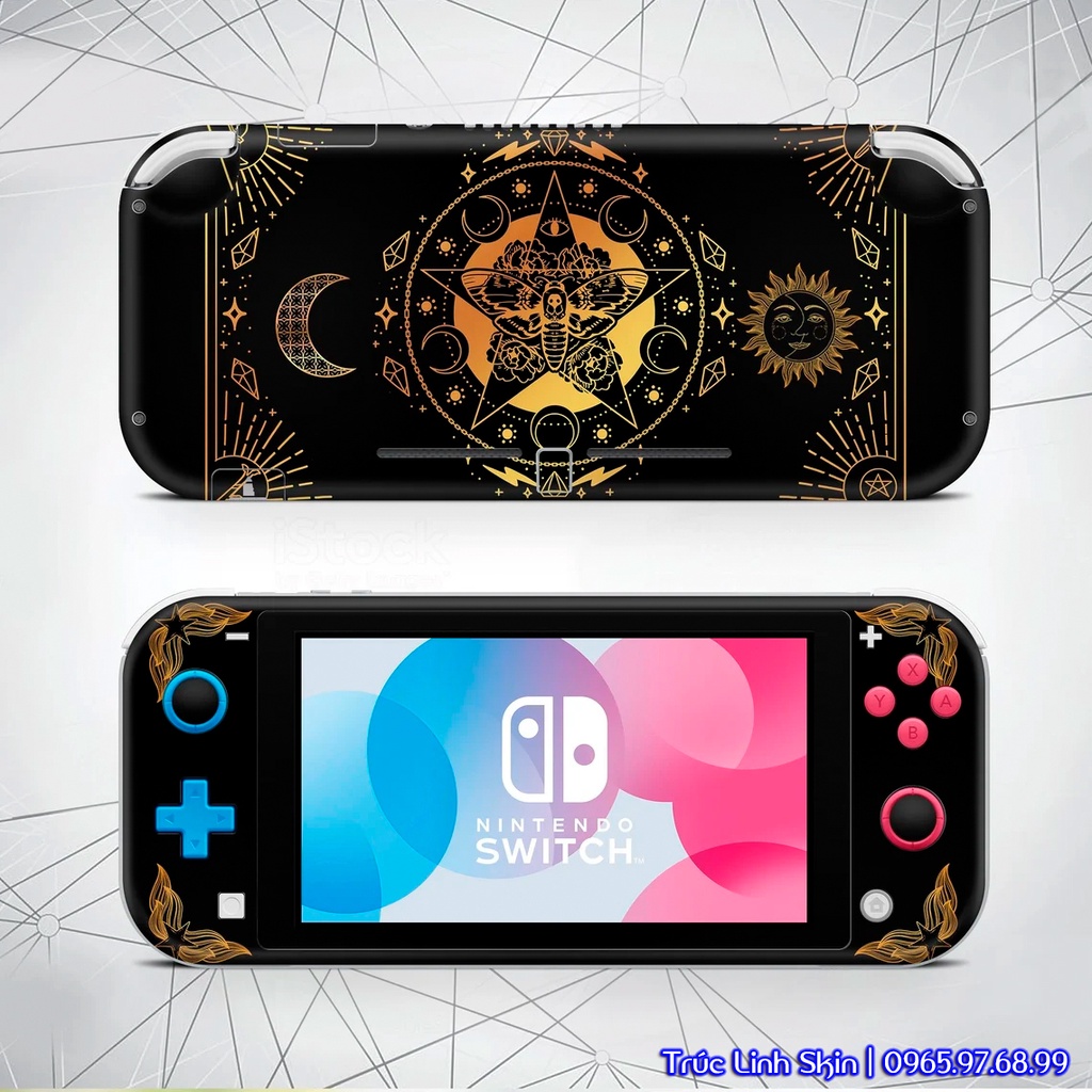Skin decal dán Nintendo Switch V1, V2 / OLED mẫu Tarot card Moon