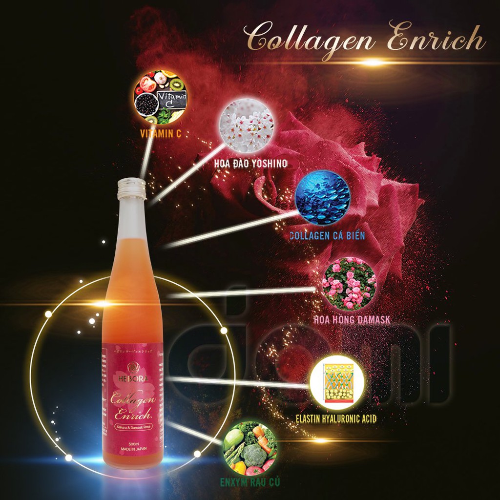 Nước uống đẹp da HEBORA Collagen Enrich Thơm tự thân Detox giữ dáng | BigBuy360 - bigbuy360.vn