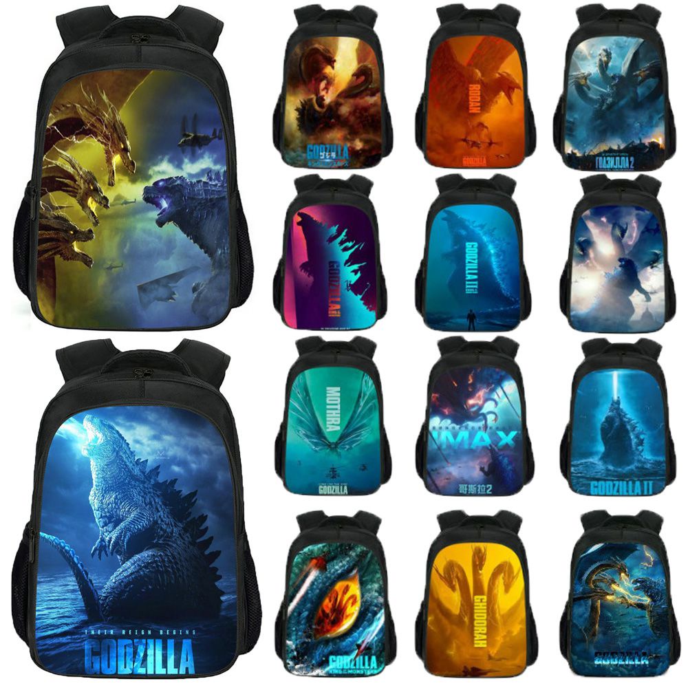 Balo Đi Học Có Khóa Kéo In Hình godzilla Cho Bé
