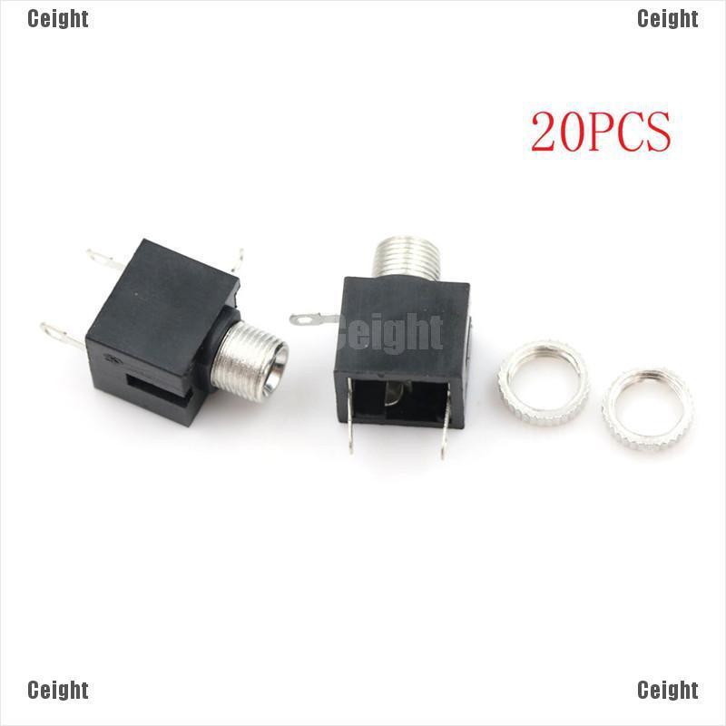 (Cei) 20pcs 3.5mm Female Connector 3 Pin Headphone Jack Socket Mono Channel PJ-301M  _cei