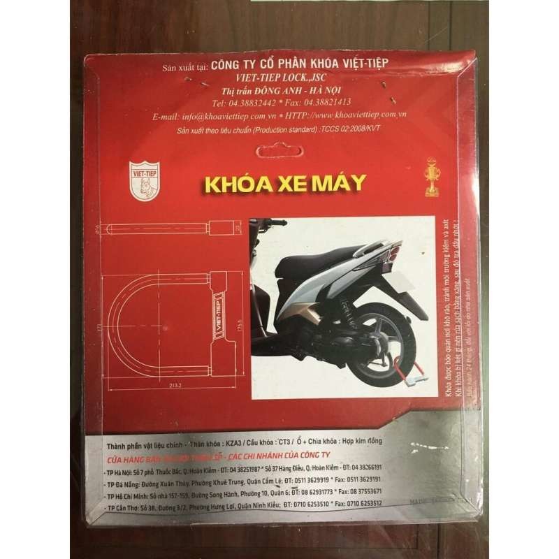 Khóa chữ U Việt Tiệp 176 x 213mm chìa vi tính chống dò cao cấp