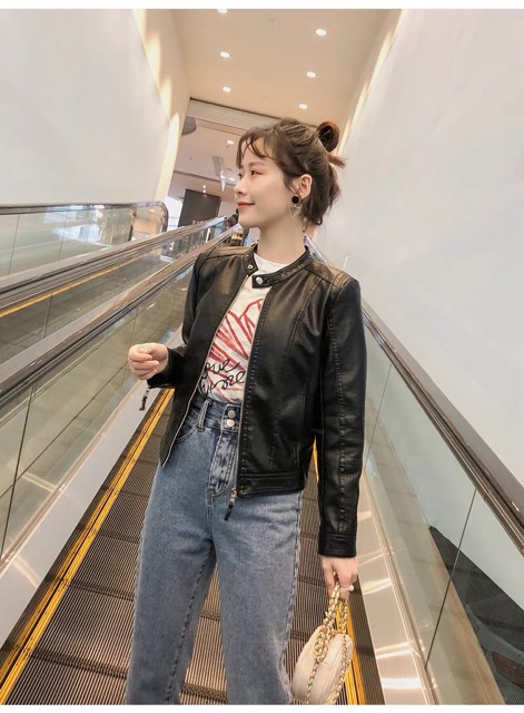 [ XẢ KHO 3 NGÀY ] Áo da nữ Quảng Châu bền đẹp cổ tàu không bong tróc mẫu mới nhất 2019 926 | BigBuy360 - bigbuy360.vn