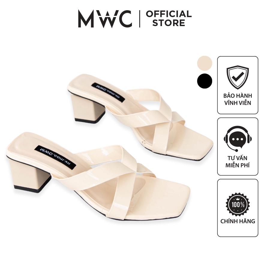 Giày MWC 4230 - Guốc Cao Góc Đế Vuông 5cm, Dép Cao Gót Quai Chéo Trẻ Trung Cá Tính