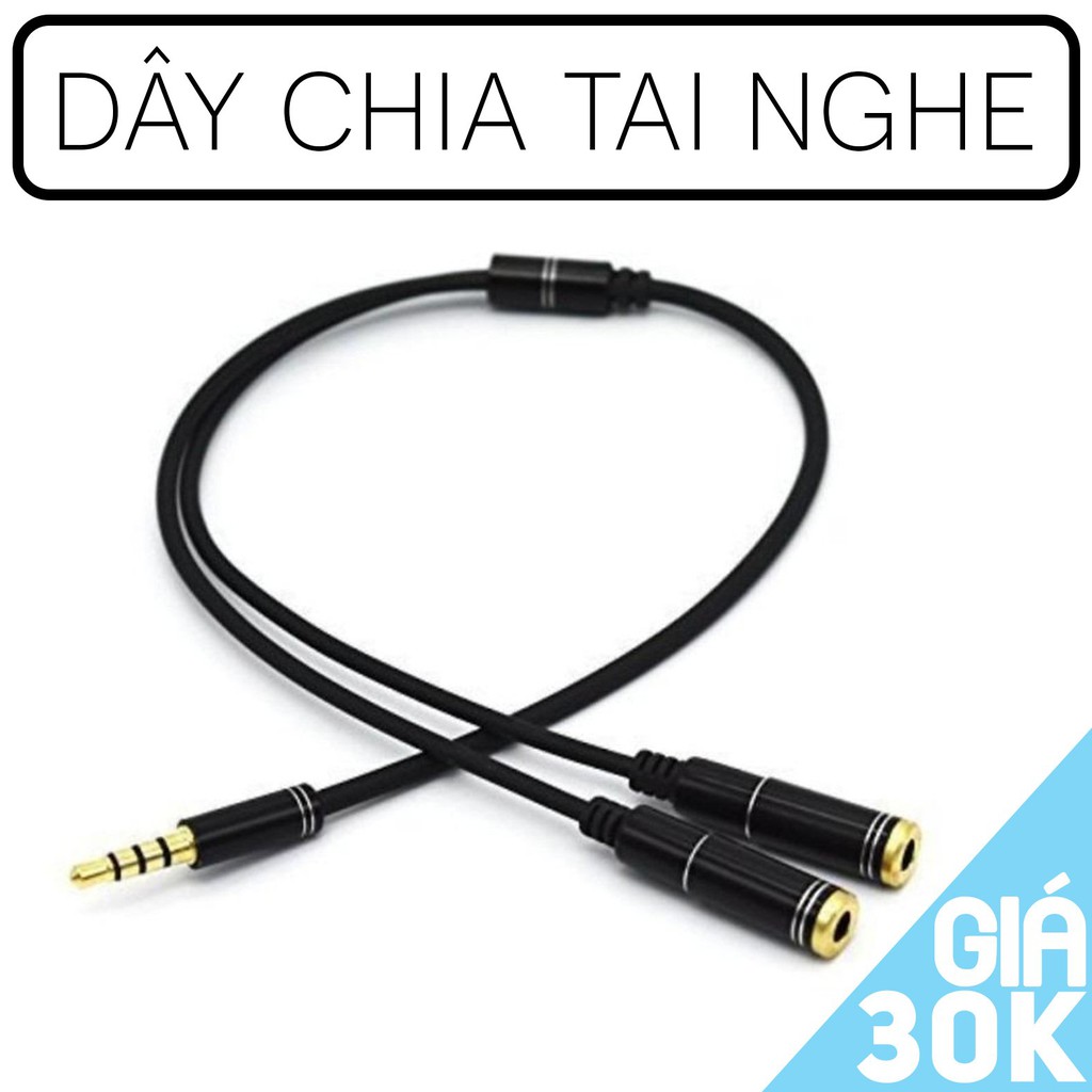 [Mã ELHACE giảm 4% đơn 300K] [Gía Rất Rẻ] Dây cáp chia tai nghe có chốt cắm 3.5mm phân tách tín hiệu âm thanh tốt