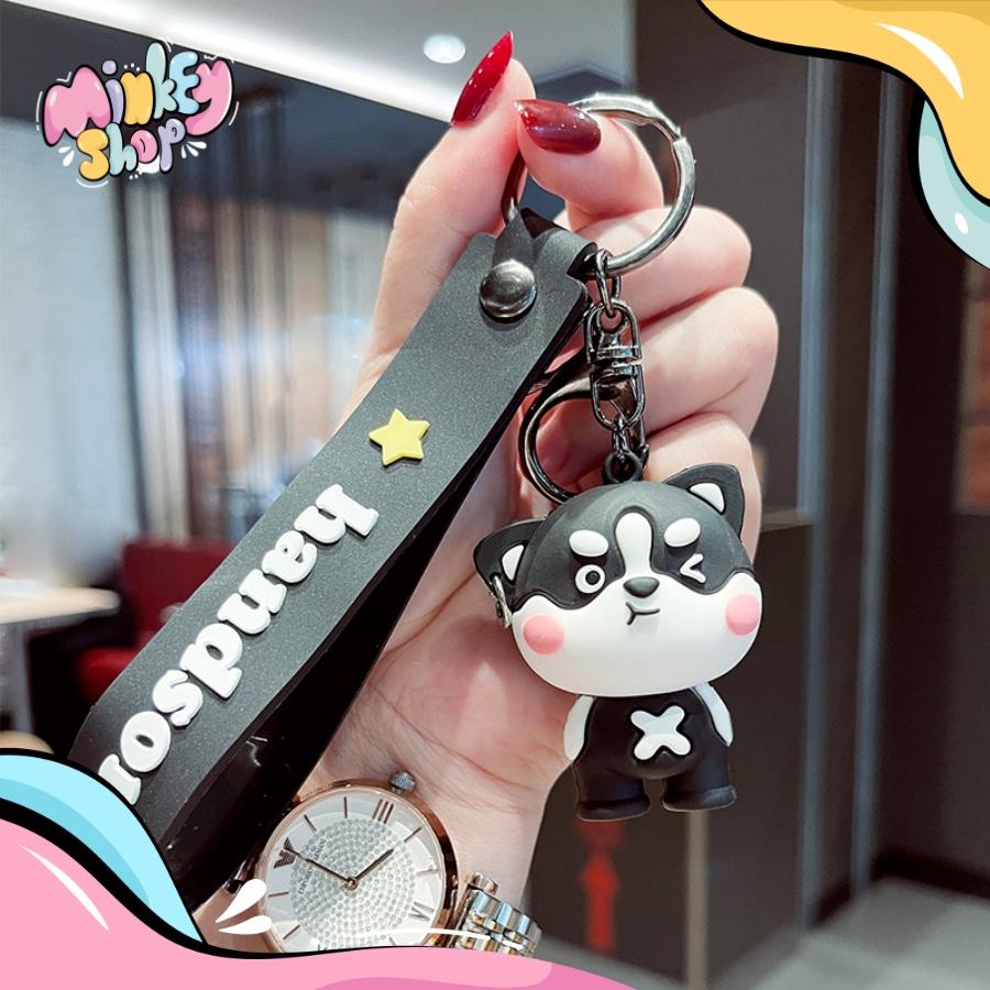 Móc Khoá Chó HANDSOME Dễ Thương Nhiều Mẫu Hottrend 2022 Phụ Kiện Túi Xách, Balo, Ô tô Cute 02MKC -Minkey